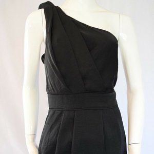 BCBGeneration DRESS One-Shoulder Black Satin Dress